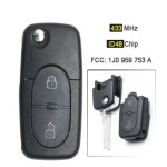 VW 2/3 Buttons remote 433Mhz ID48Chip FCC:1J0959753A
