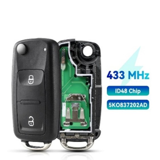 2/3 Buttons Car Remote Key 434MHz ID48 Chip 5K0837202AD