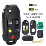 Flip Remote Key For Volvo 2004-2015 315 Mhz ID48 Chip PN: 8688799 FCCID LQNP2T-APU