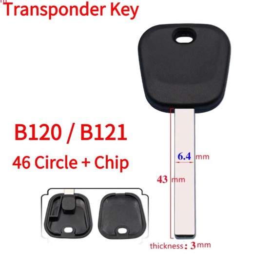 2008-2020 GM - B120 / B121 Transponder Key (46 Circle + Chip)