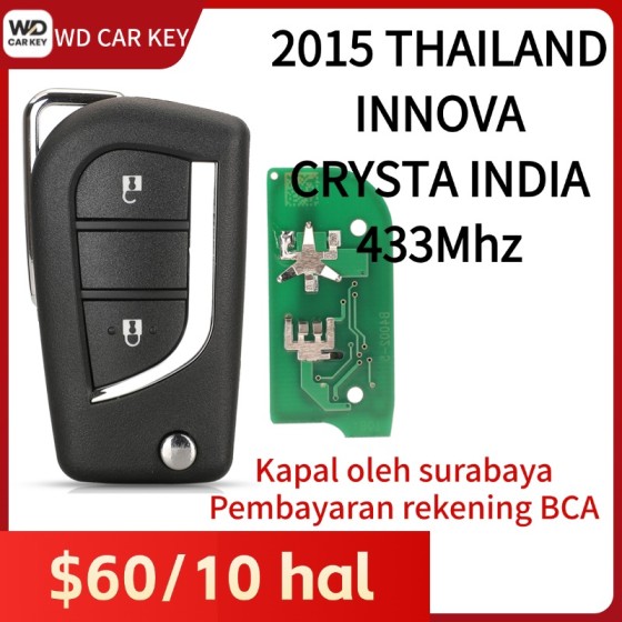 Toyota 2 Buttons 2015 THAILAND INNOVA CRYSTA INDIA 433Mhz