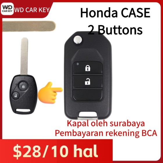 New Honda 2 Buttons Modified Folding Remote Key shell