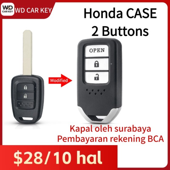 Honda 2 Buttons Flip key shell white buttons
